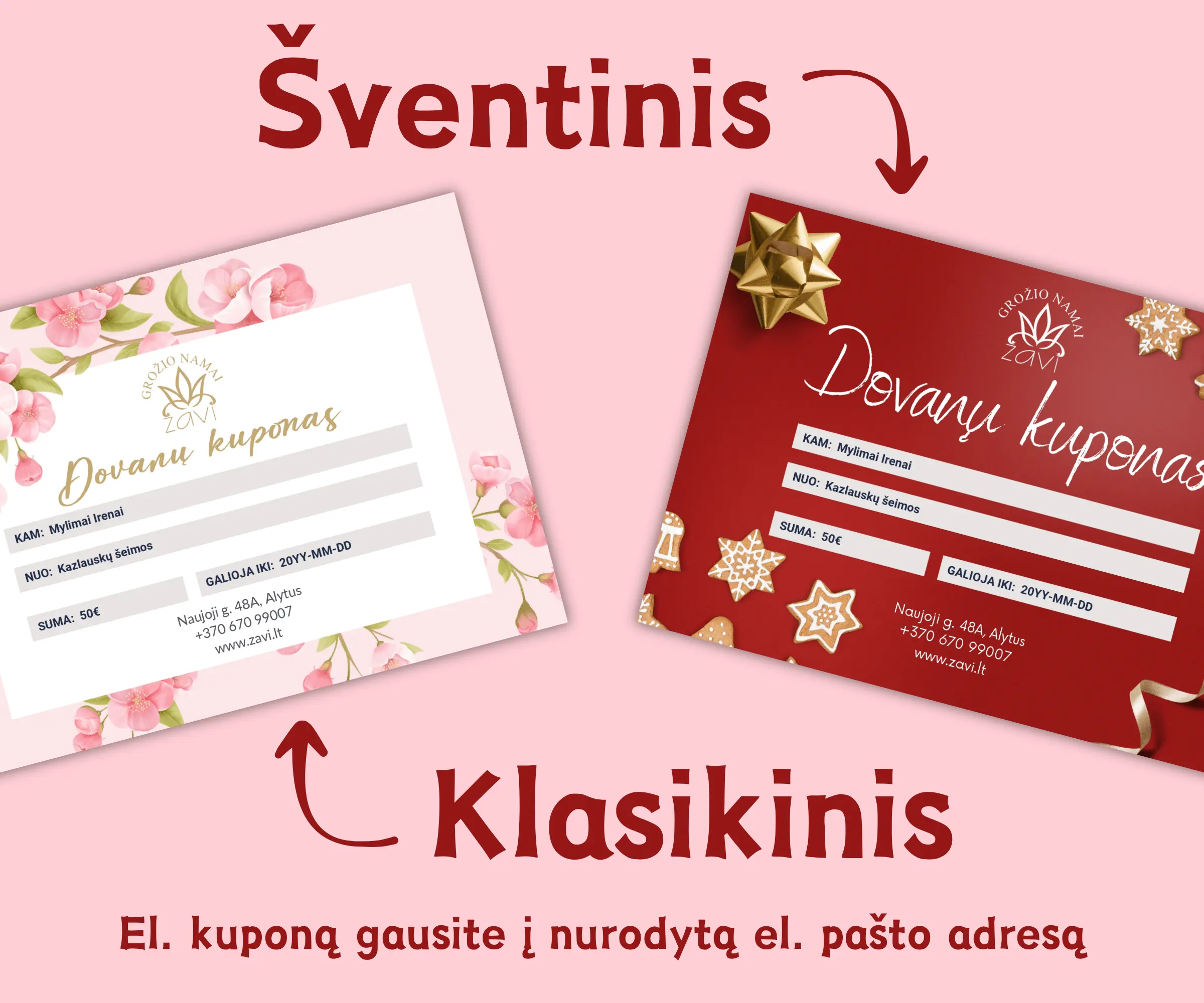 Dovanų kuponai - puiki dovana artimam žmogui